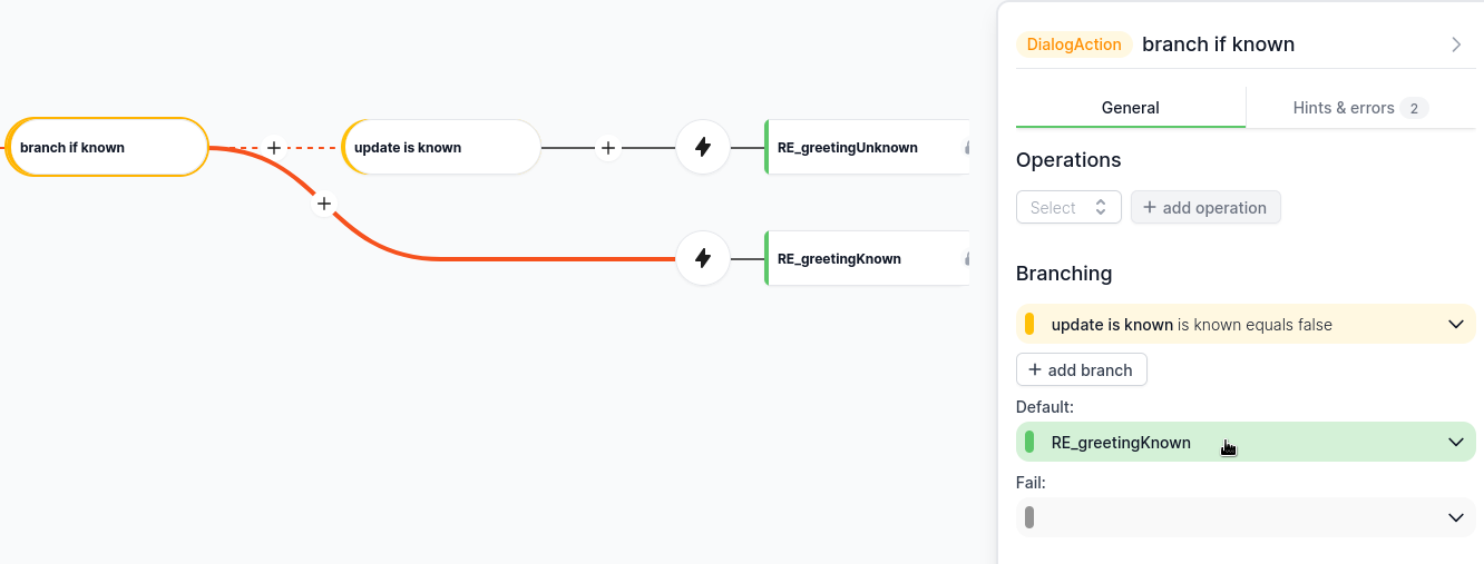 Hervorhebung von Kanten im Dialog-Flow