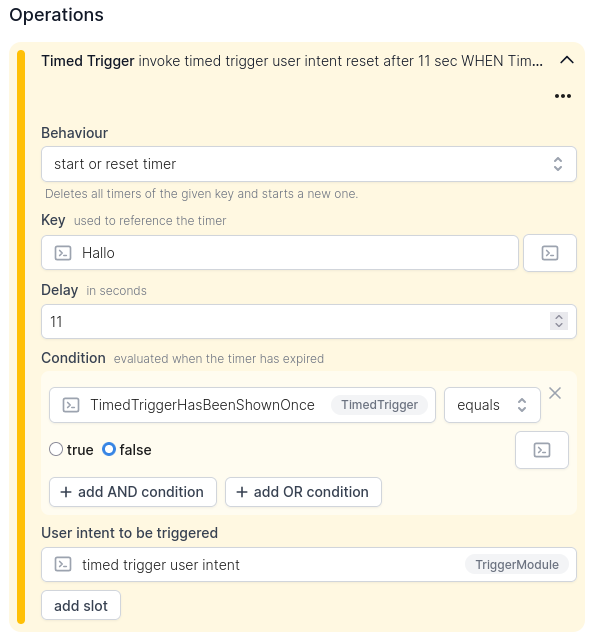 Timed Trigger Operation im Editor