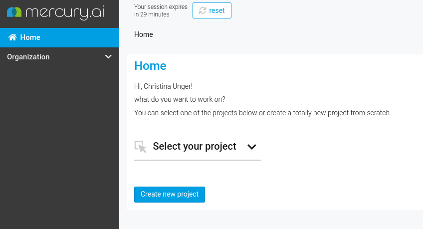 Create a new project